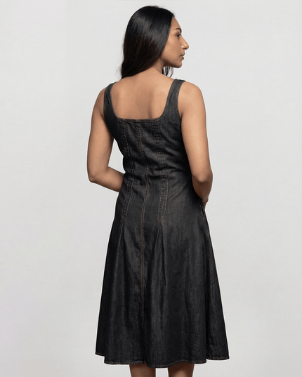 Denim Zipper-Front Dress