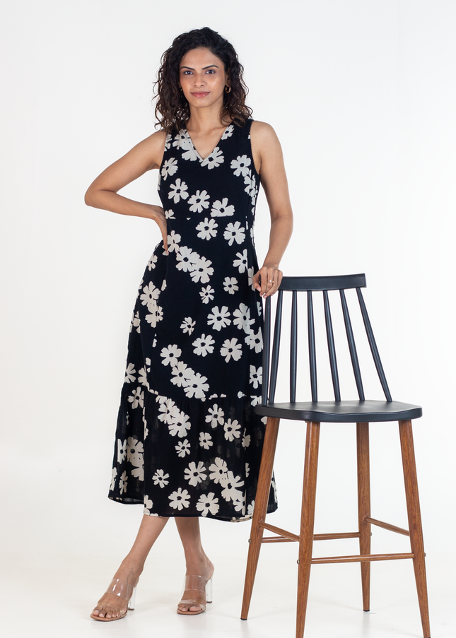 Black Floral Summer Dress