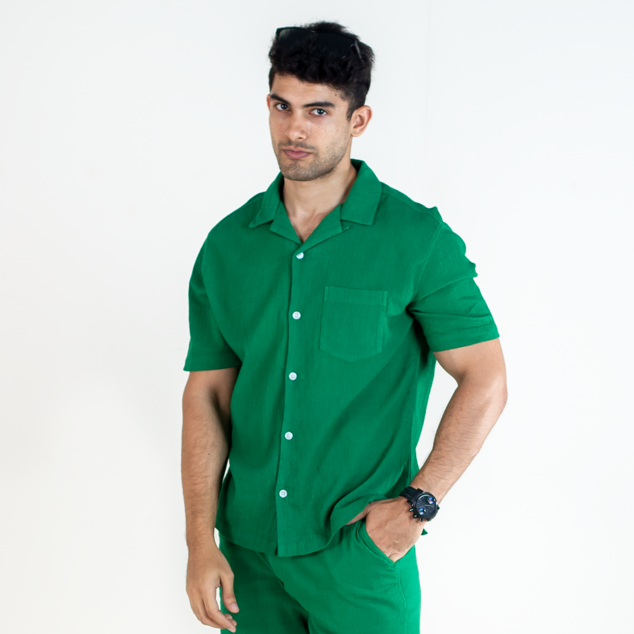 Green Men's Co-ord Shirt