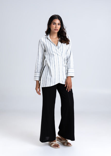 Striped Tie-up Top