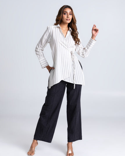 Striped Tie-up Top