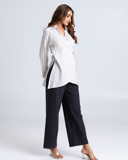 Striped Tie-up Top