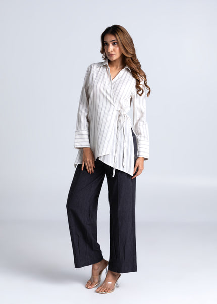 Striped Tie-up Top