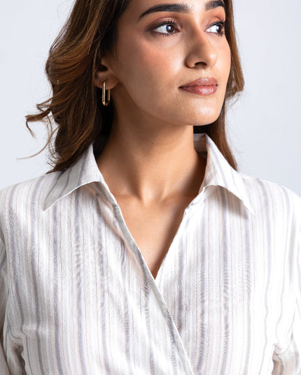 Striped Tie-up Top