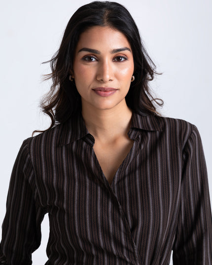 Striped Tie-up Top