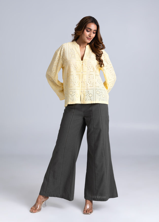 Schiffli Yellow Top