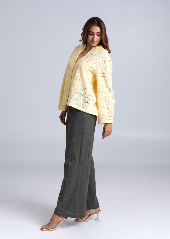 Schiffli Yellow Top