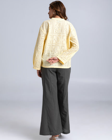 Schiffli Yellow Top