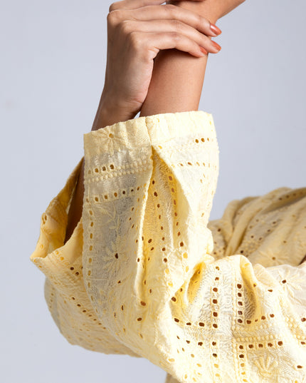 Schiffli Yellow Top