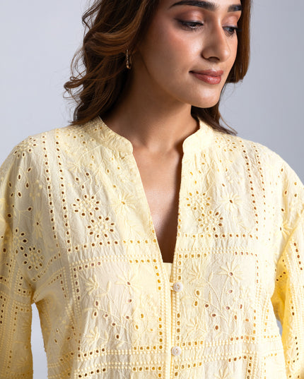 Schiffli Yellow Top
