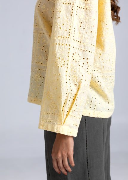 Schiffli Yellow Top