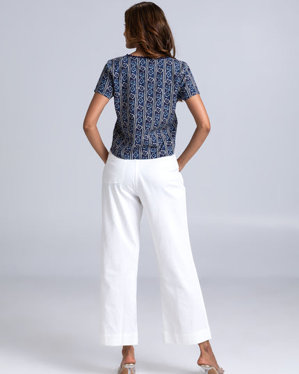 Indigo Lace Cropped Top