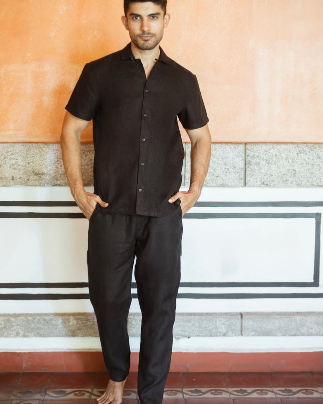 Jet Black Linen Co-ord