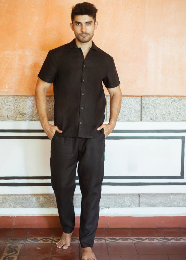 Jet Black Linen Co-ord