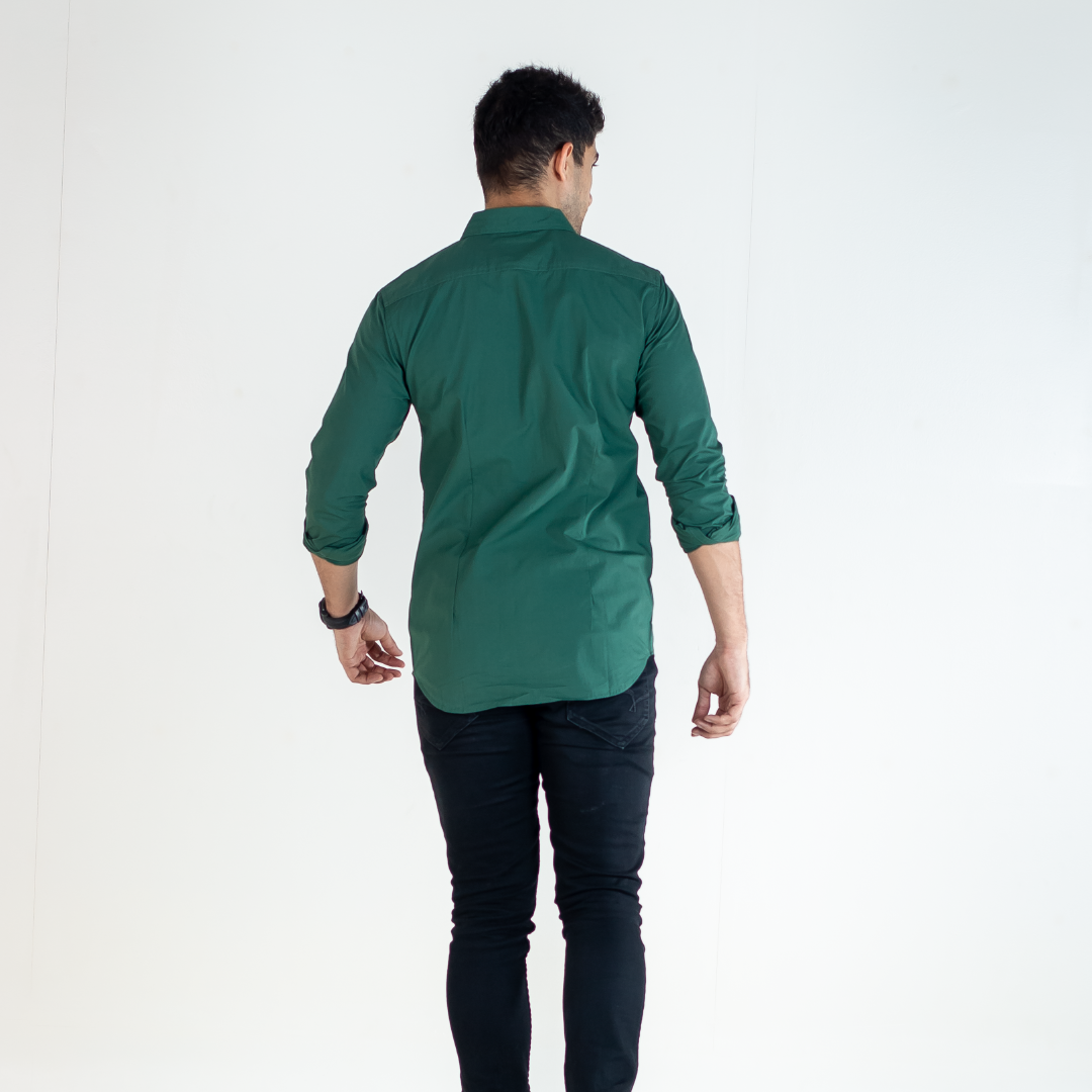 Men's Solid Green Shirt