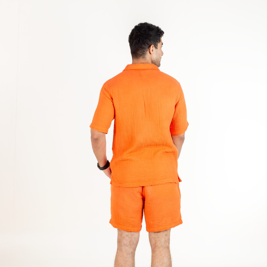 Men's Bright Orange Co-ord Set