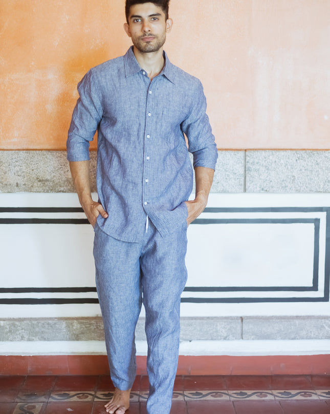 Gulf Blue Linen Co-ord