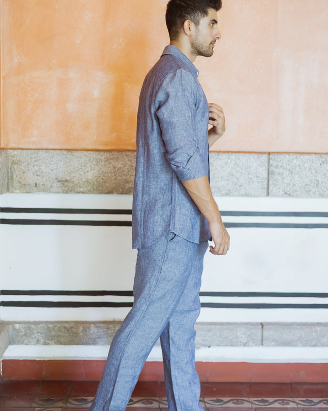 Gulf Blue Linen Co-ord