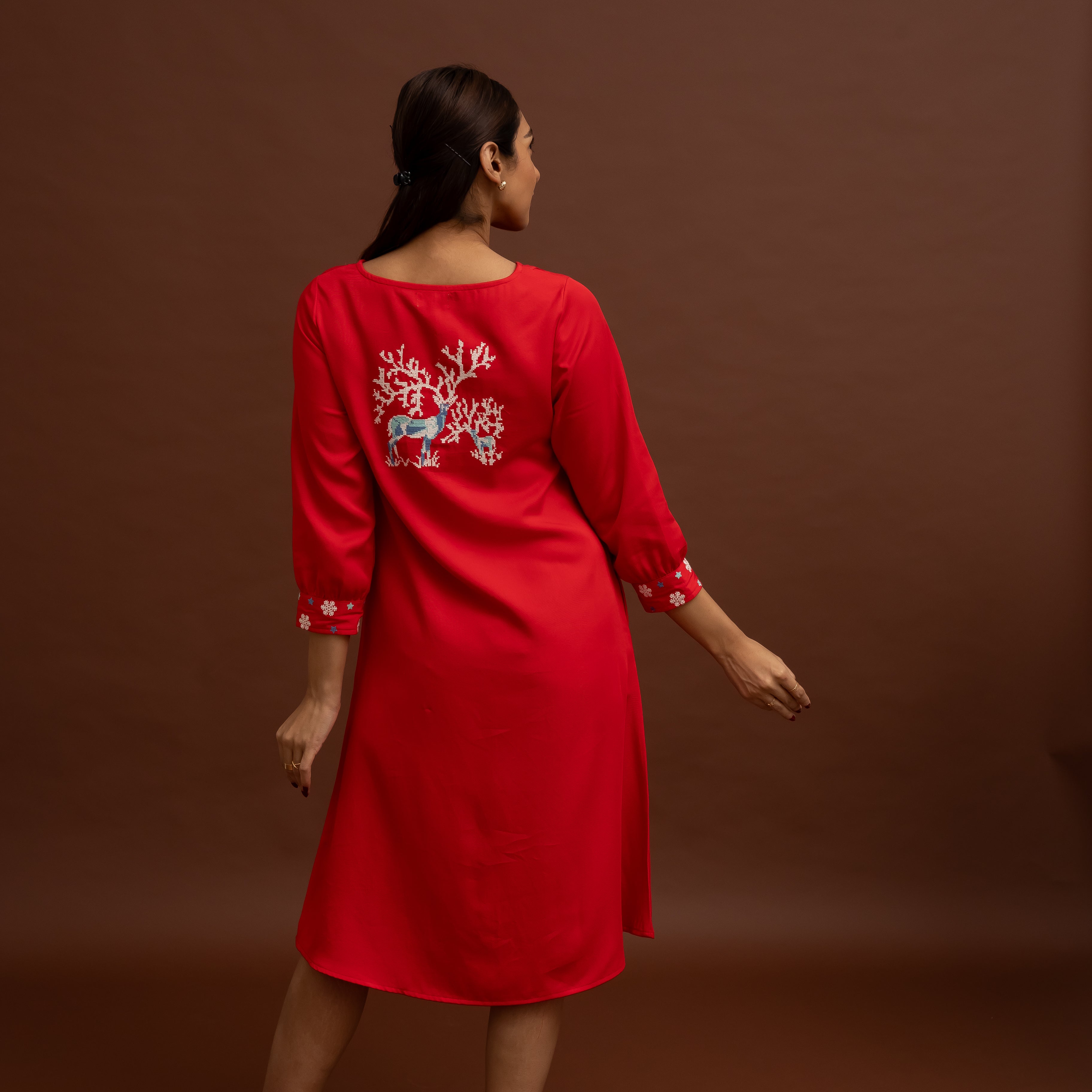 Crimson Reindeer Dress