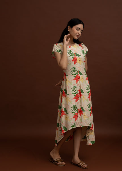 Camel Asymmetrical Dress