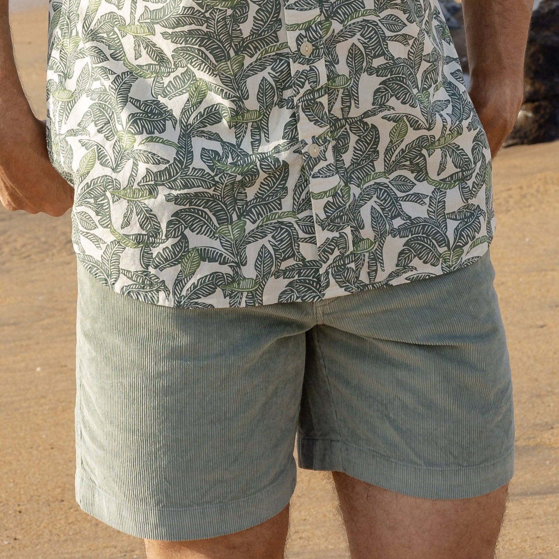 Olive Corduroy Shorts