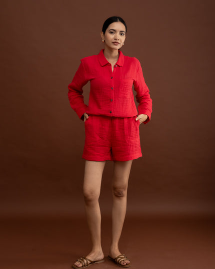 Crimson Coord (Top & Shorts)