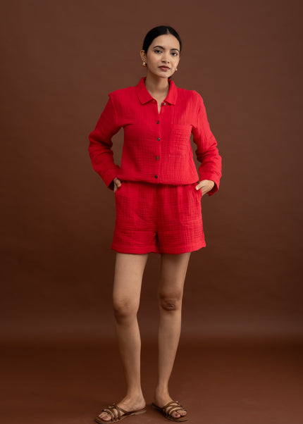 Crimson Coord (Top & Shorts)