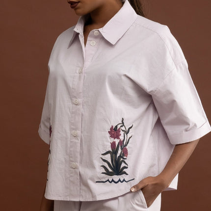 Lilac Embroidered Shirt