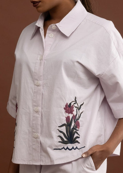 Lilac Embroidered Shirt