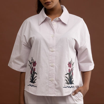Lilac Embroidered Shirt
