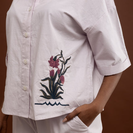 Lilac Embroidered Shirt