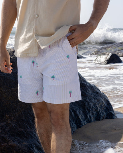 Tropical Seersucker Shorts