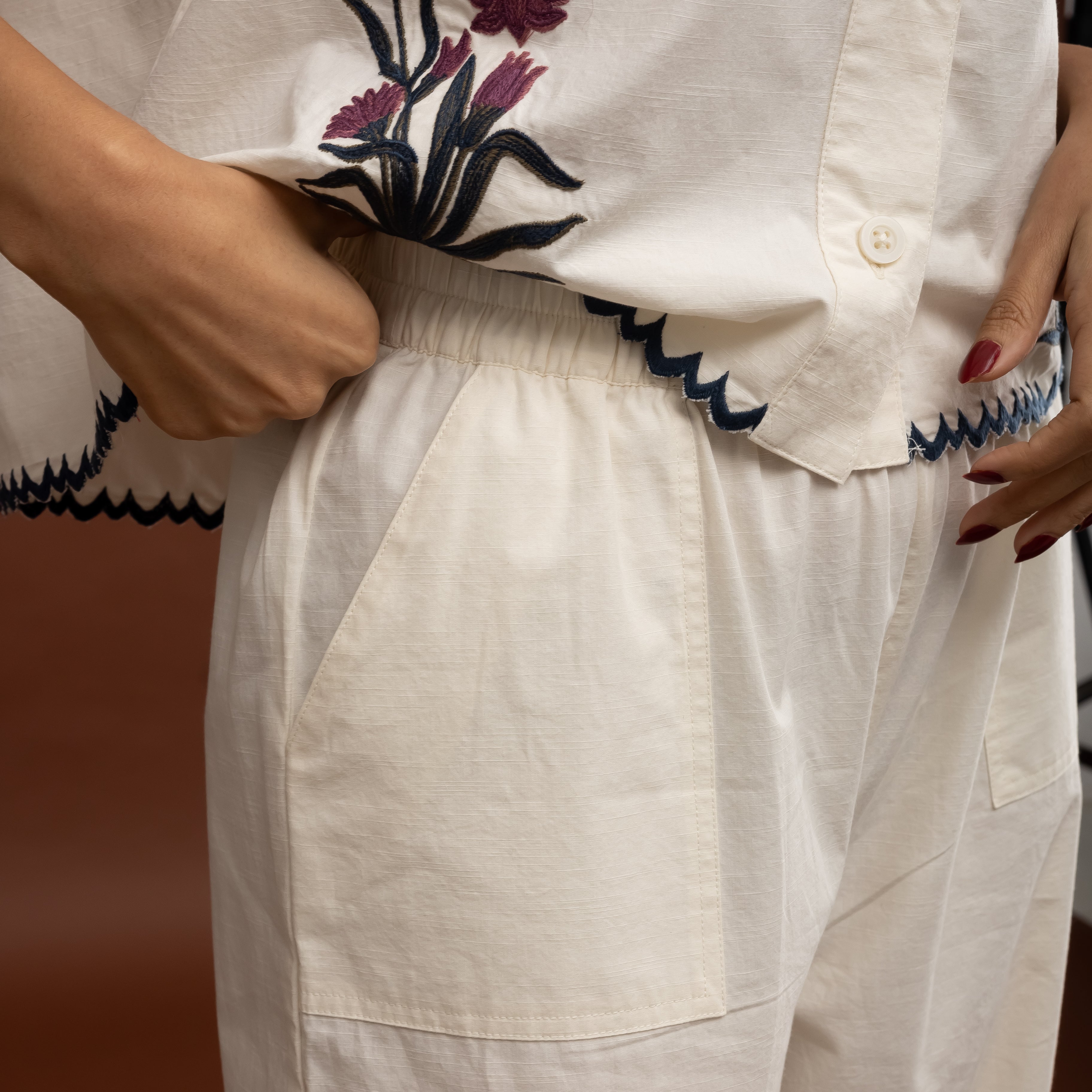 Ivory Embroidered Coord