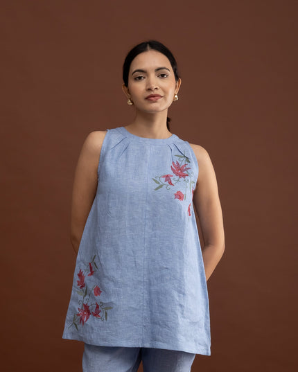 Sapphire Embroidered Top