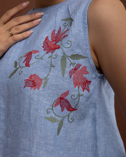 Sapphire Embroidered Top