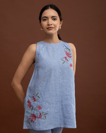 Sapphire Embroidered Top
