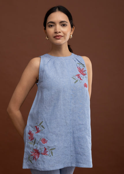 Sapphire Embroidered Top