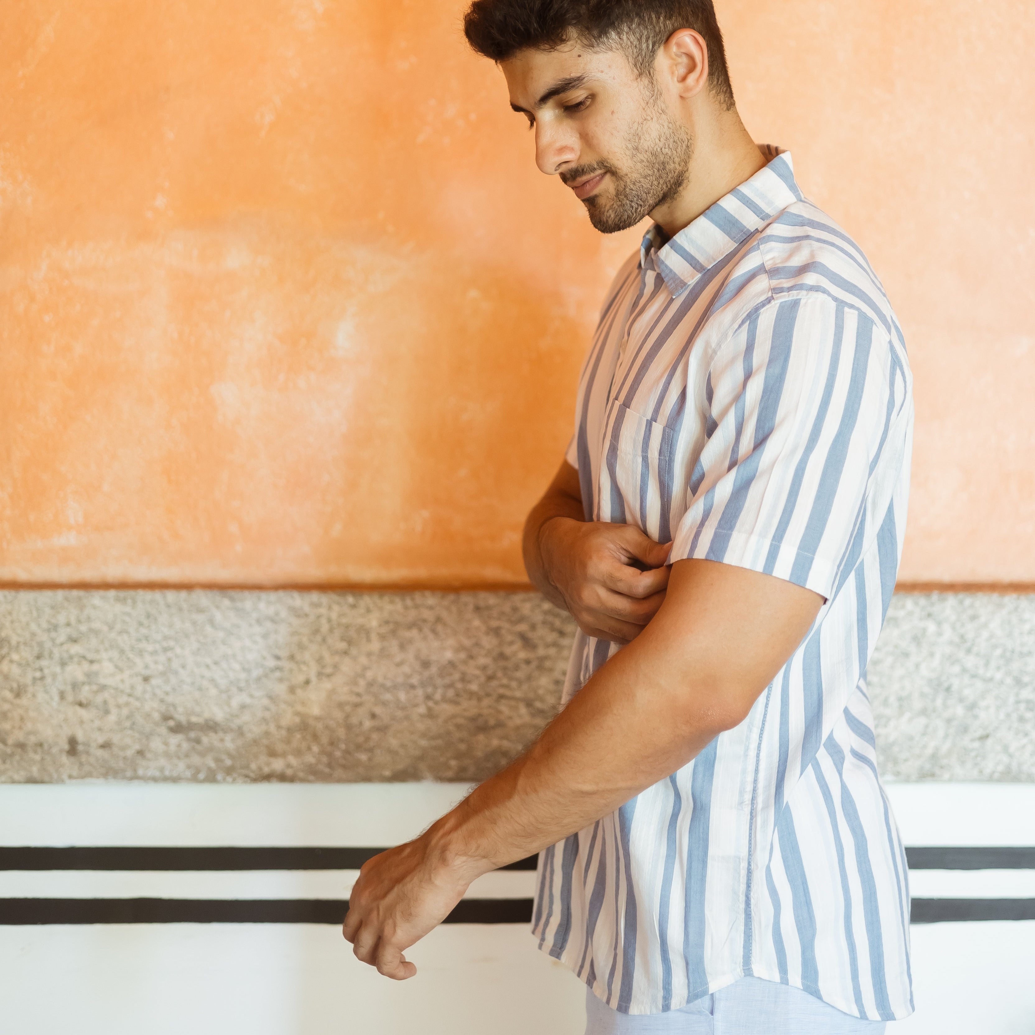 Cerulean Striped Shirt