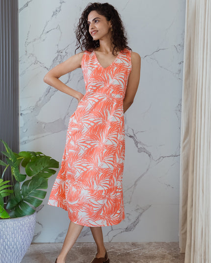 Tangerine Printed Dress