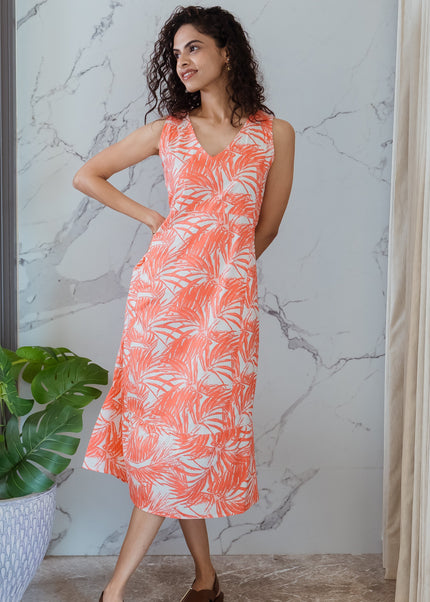 Tangerine Printed Dress