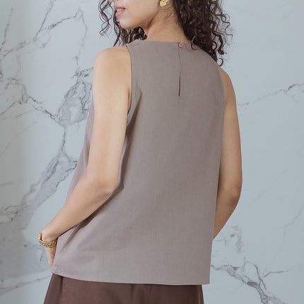 Biscuit Embroidered Top