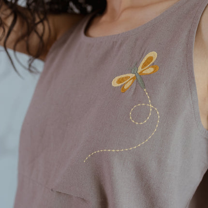 Biscuit Embroidered Top
