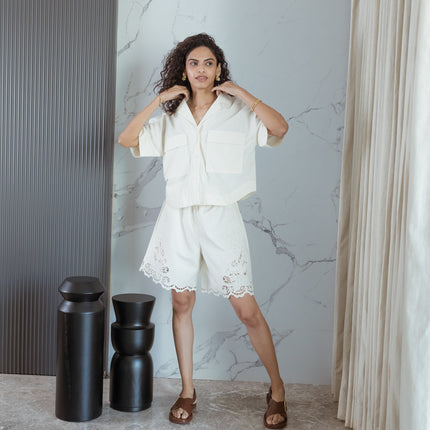 Off-White Cutwork Coord