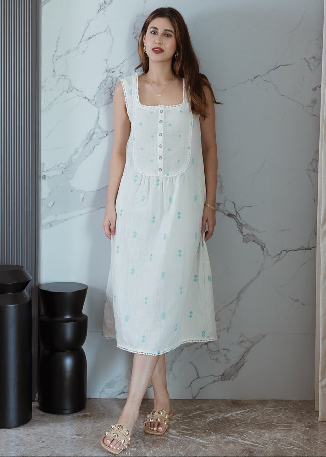 Vanilla Embroidered Dress