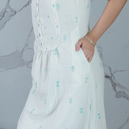 Vanilla Embroidered Dress