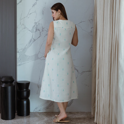 Vanilla Embroidered Dress