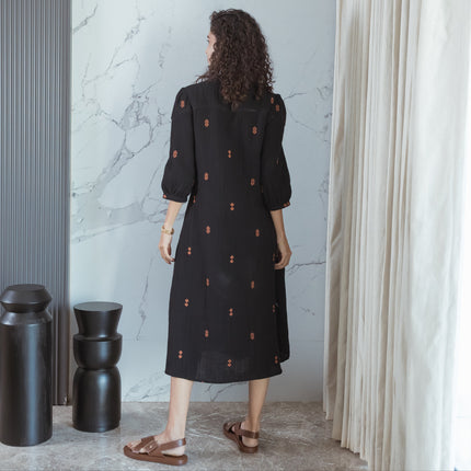 Charcoal Embroidered Dress