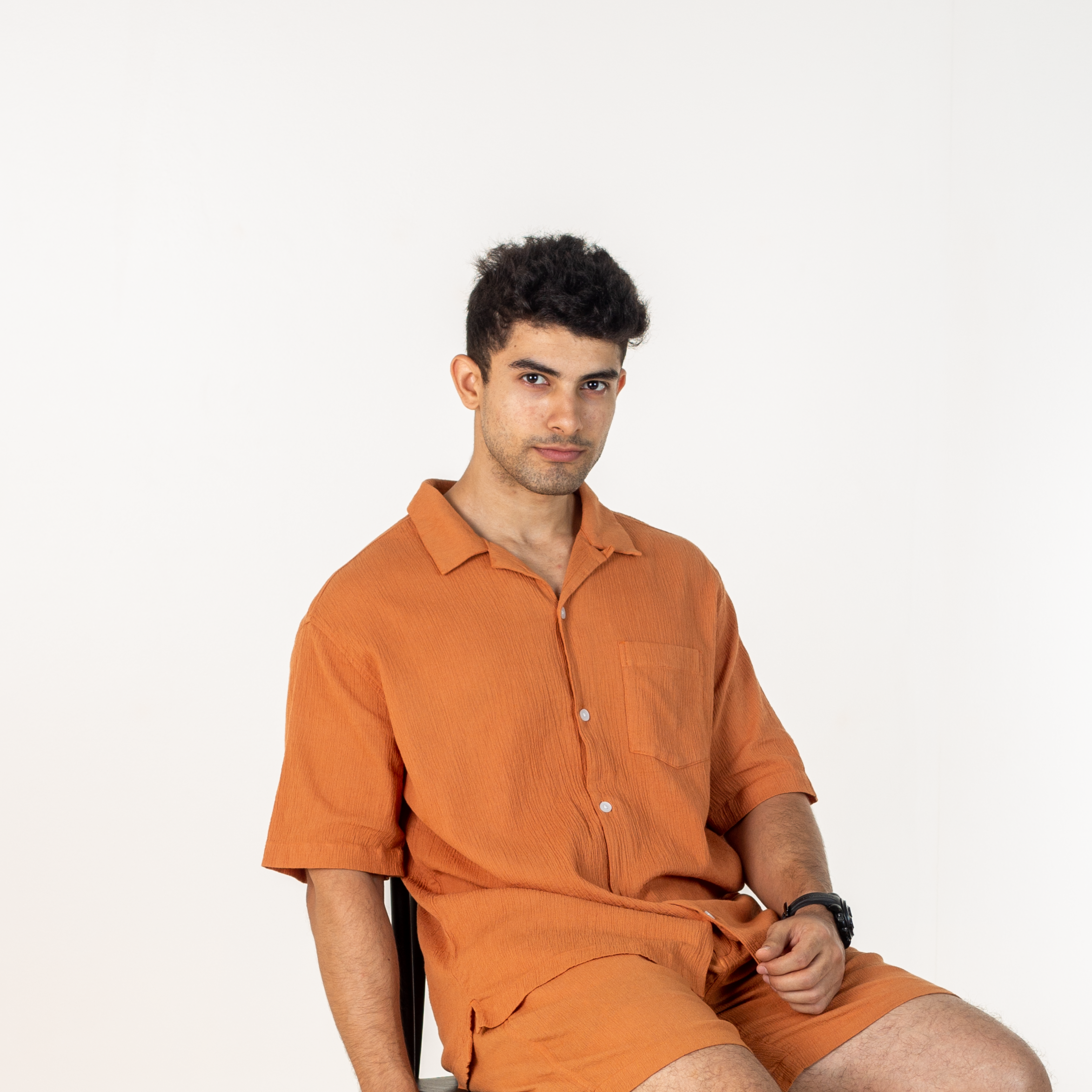 Rust Orange Men's Co-ord Shirt