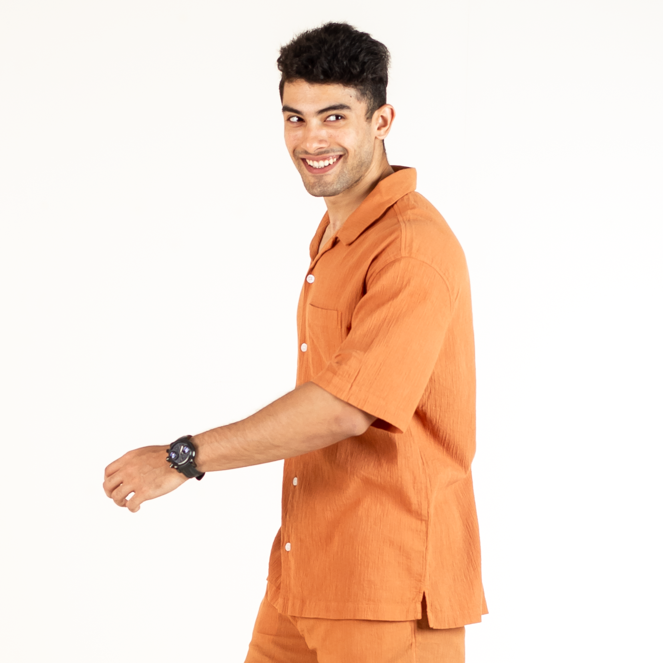 Rust Orange Men's Co-ord Shirt