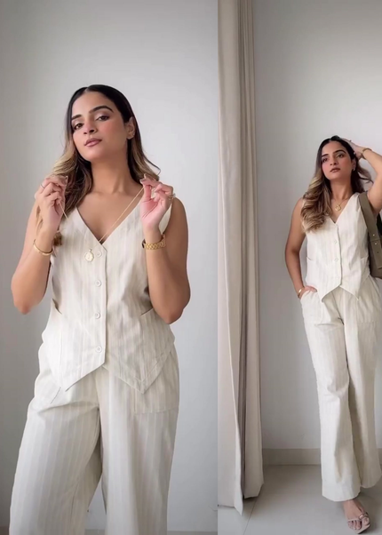 Cream Corduroy Coord